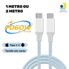 PD 60W Cabo de carregamento super rápido tipo C Carga rápida Cabo tipo C 5A C-C Wire,Corda trançada de duas cores