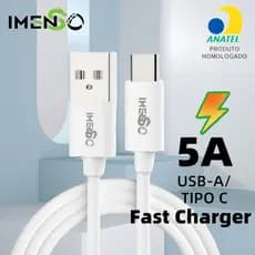 Cabo USB Tipo C carregamento rapido- Resistente Premium -2 Metros -Cor Branco