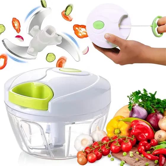 Processador Alimentos Manual 3 Lâminas Inox 500 ML Triturador  Frutas Verduras,Mini Processador Triturador De Alimentos Manual Alho