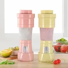Mini Liquidificador 6 Lâminas Portátil Recarregável Micro Usb  Blender Retrátil 500ml Smoothies,sucos,cor roxa Amarelo,Adequado para viagens, viagens de negócios, fitness