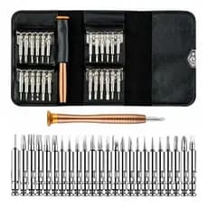 Conjunto de chaves de fenda multifuncional 25 em 1, conjunto de ferramentas de reparo de computador para celular, bolsa de couro portátil, magnética