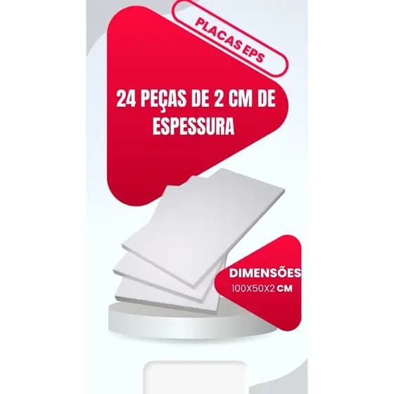 24 Placas de isopor Antichamas 20mm