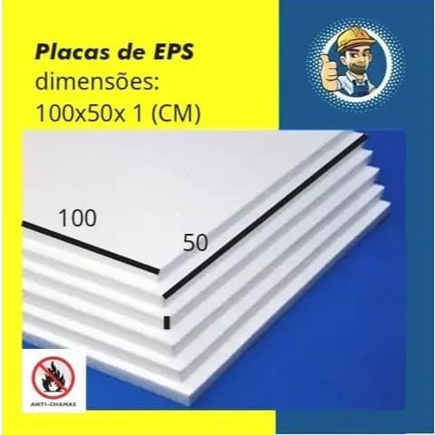 16 Placas de Isopor Antichamas Espessura 10mm