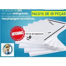 Placas Isopor 50mm Kit C/5 Unidades