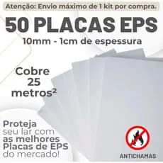 KIT 50 PLACAS DE FORRO EPS ANTICHAMAS COM 1 CM DE ESPESSURA - TÉRMICO - ANTICHAMAS - FORRO - PAREDE