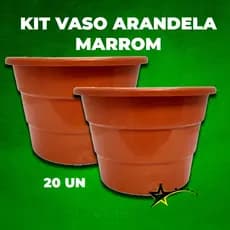KIT VASOS  ARANDELA MARROM  MEIA LUA JARDIM VERTICAL 3,3 l FLORES PLANTAS CASA JARDIM PAISAGISMO
