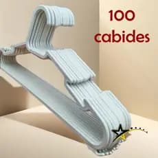 KIT 100 CABIDES BRANCOS COMBATE PREMIUN ORGANIZADOR DE ROUPAS