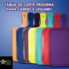 KIT TABUAS DE CORTE PEQUENAS PARA CARNES E LEGUMES CORES SORTIDAS CHURRASCO CORES SORTIDAS