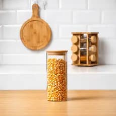 Pote de Vidro Hermético Borossilicato Transparente 450ml Mantimentos Grãos Decoração Cozinha