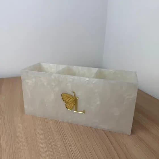 ORGANIZADOR de pincéis TRIPLO personalizado maquiagem caneta treco organizador acrílico beleza