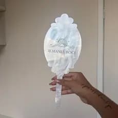 Espelho de mão DETALHADO personalizado acrílico studio clinica consultorio beleza estetica