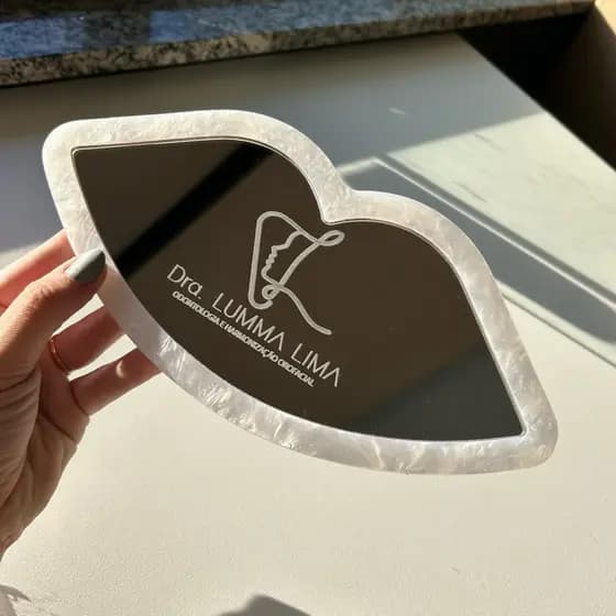 Bandeja para apoio BOCA ESPELHADA personalizada consultório clínica estúdio beleza
