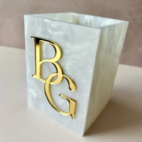 Organizador PORTA CANETAS/PINCÉIS BASIC Personalizado madreperola maquiagem escritorio organizador luxo