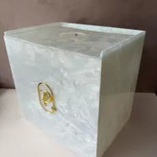 Caixa coletora perfuro cortante descarpack 7 litros personalizada em acrílico madreperola estética biomedicina clínica