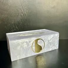 Caixa Porta Luvas organizador papel lenço máscara personalizada madrepérola studio clinica consultorio beleza