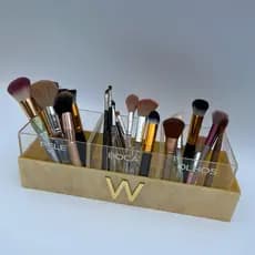 Organizador PORTA PINCÉIS em acrílico PELE/BOCA/OLHOS 4 PEÇAS personalizado maquiagem maquiadora
