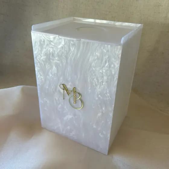 Caixa coletora perfuro cortante descarpack 3 litros personalizada em acrílico madreperola estética biomedicina clínica