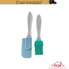 Conjunto de Silicone para Culinária  Kit de Utensílios Domésticos com Pincel e Espátula de 17,5 cm