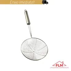 Escumadeira Fritura Inox Batata Pastel Resistente 34cm