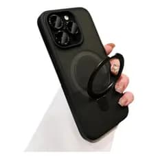 Capinha Acrílica iPhone com MagSafe e Suporte 360° Giratório Capa Case Proteção