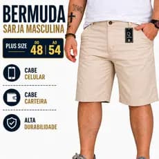 Bermuda Sarja Masculina Plus Size do 48 ao 54