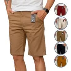 Bermuda Social Masculina Sarja Slim Brim Premium Bolso Faca Diversas Cores