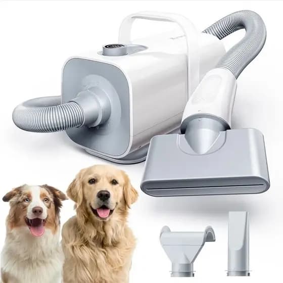 Soprador Silencioso com Aquecimento para Cães e Gatos, 99 Velocidades, Controle de Temperatura, 3 bocais - Homerunpet