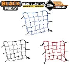 Rede Elastica Aranha 30x30 Moto qualidade Bagageiro Capacete vermelho já