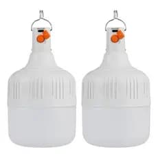 Kit 2 Lâmpada Led Bulbo 20w Camping Usb De Emergência Forte
