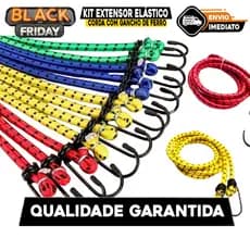 Kit Extensor Elástico Corda Com Gancho De Ferro Cores Sortidas 1,5M Para Moto Carro Bicicleta Carrinho De Mão Bagagem