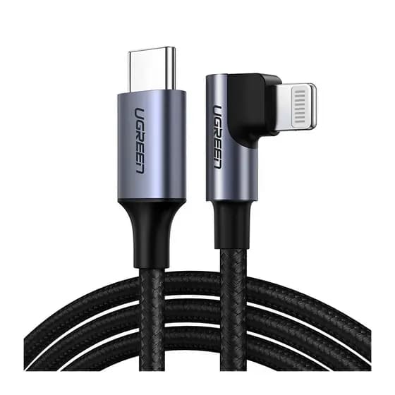 Cabo Carregamento Ugreen Tipo C Lightning 90º Apple Cert MFi