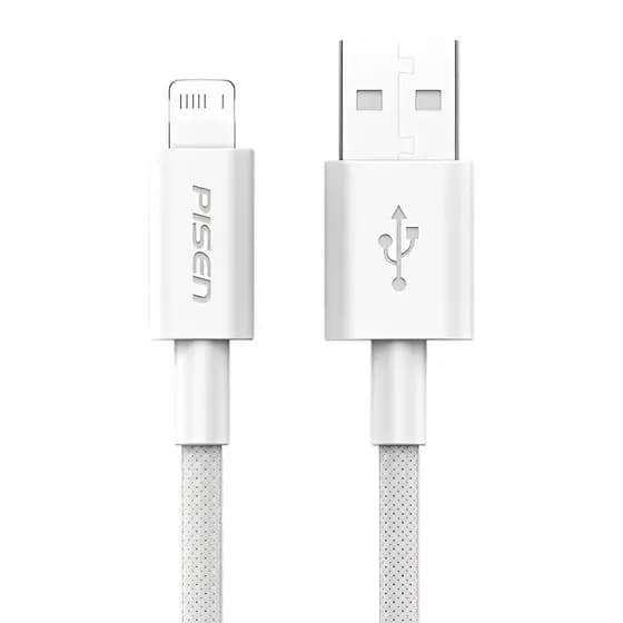Cabo USB A/Lightning Pisen Macho/Macho 480Mbs 2M Cinza