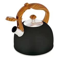 Chaleira MOR 2,5L Preta - Aço Inox, Aviso Sonoro, Alça de Baquelite