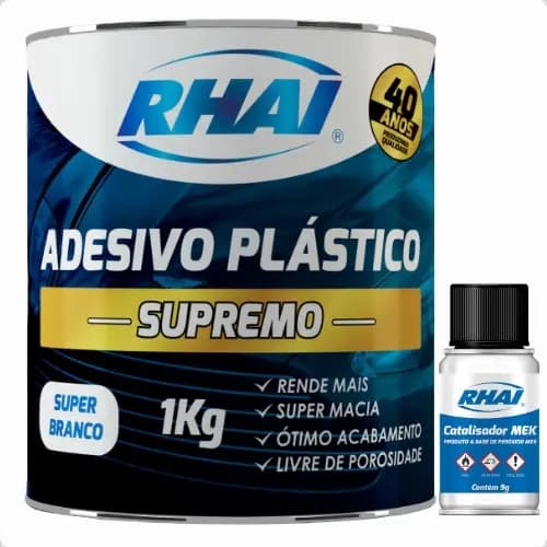 Massa Plástica Automotiva Rhai 1kg C/catalisador Branca
