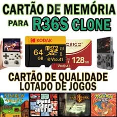 Cartão de Memória Micro SD para clones do R36S com systema + jogos