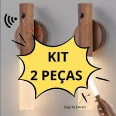 KIT 2 Luz Noturna Inteligente com Sensor LED Lâmpada Magnética Recarregável De Parede ou Cabeceira para Casa