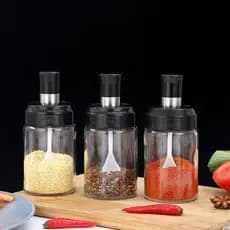 Porta Tempero com Colher Condimento Sal Açucar Temperos e Condimentos Kit