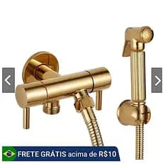 Ducha Higiênica Dourado/Prata/Preto Metal Inoxidavel Com Registro Duplo Alta Pressão
