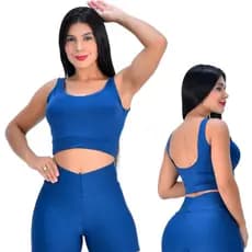 Top Feminino Para Treino Academia Suplex Zero Transparência Moda Fitness P Ao GG