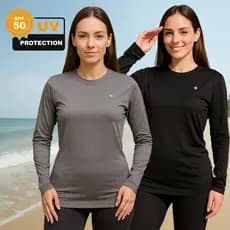 Kit 2 Camisa Proteção UV Blusa Manga Longa Proteção Solar Camiseta Segunda Pele Esportes Academia Praia