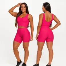 Conjunto Leg Fitness Top Calça Moda Feminina Zero Transparência