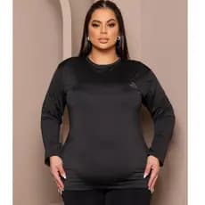 Blusa Térmica Feminina Plus Size De Proteção Solar UV Tecido Gelado Manga Longa Fresco Sair Corrida Treino Academia