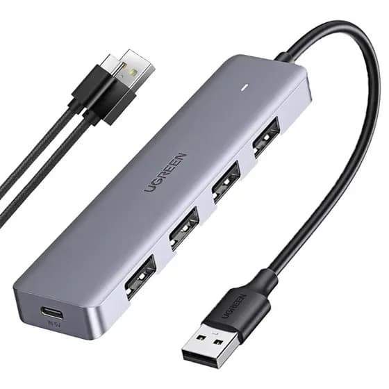 Hub Ugreen 4 Portas Usb 3.0 Velocidade Até 5Gbps +Cabo USB-C (K-3556-5882)