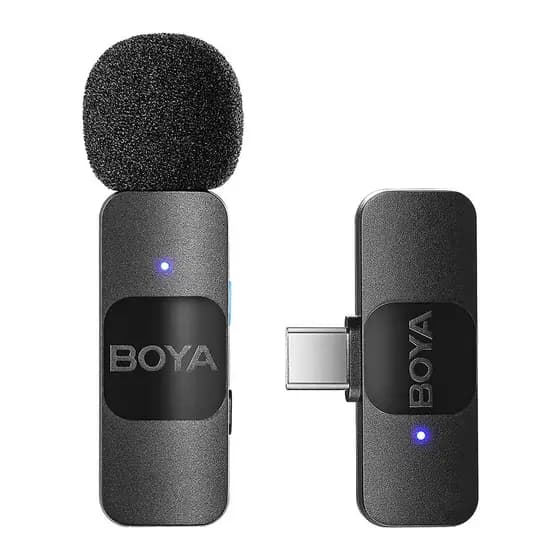 Microfone Lapela Boya by-v10 Apenas p/iPhone 15 e Android Usb C Preto