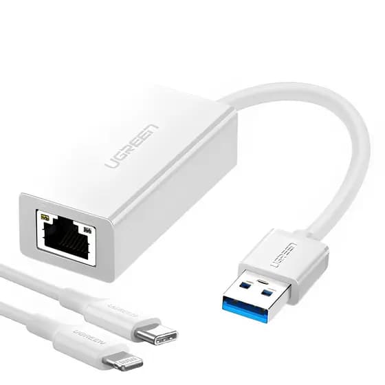 Adaptador Ethernet Rj45 Ugreen para Usb 3.0 20255 +Cabo iOS (K-4248-3673)