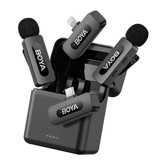 Microfone de Lapela Boya BY-V3 Combo Android/Ios Preto