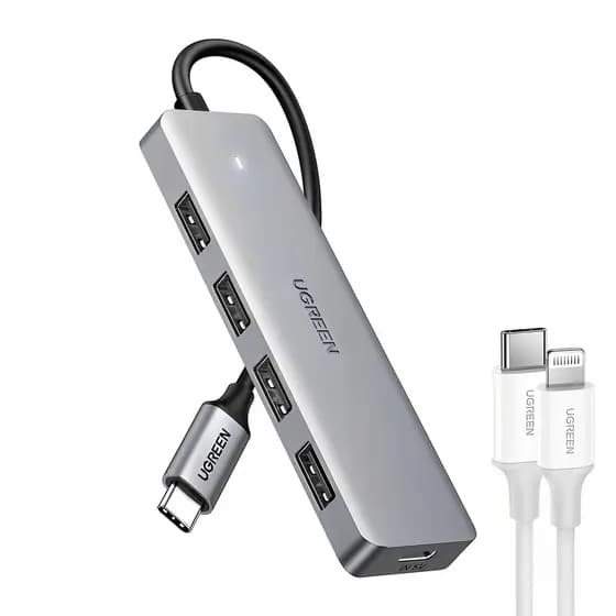 Adaptador Multiportas Ugreen CM219 Usb Tipo C p Usb 3.0 + Cabo iOS (K-2804-3673)