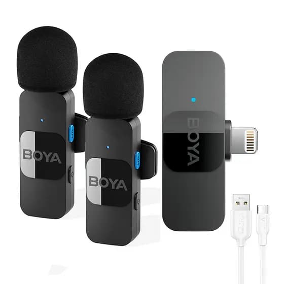 Microfone de Lapela Boya By-v2 p/Ios + Cabo Usb A/C Branco (K-4914-5863)