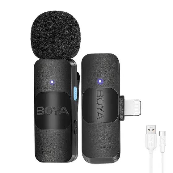 Microfone de Lapela Boya By-v1 p/Ios + Cabo Usb A/C Branco (K-4922-5863)
