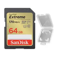 Cartão Memória Sd Sandisk 64gb Extreme 170Mbs c10 V30 UHD 4k